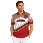 Cornell Big Red Polo Shirt Customized Slanted Stripes Red White Best Selling