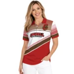Cornell Big Red Polo Shirt Customized Slanted Stripes Red White Best Selling