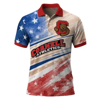 Cornell Big Red Polo Shirt Customized Star Stripes Red Blue Best Selling