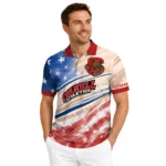 Cornell Big Red Polo Shirt Customized Star Stripes Red Blue Best Selling