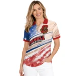 Cornell Big Red Polo Shirt Customized Star Stripes Red Blue Best Selling