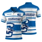 Creighton Bluejays Polo Shirt Custom Horizontal Blocks Blue Best Selling