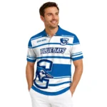 Creighton Bluejays Polo Shirt Custom Horizontal Blocks Blue Best Selling