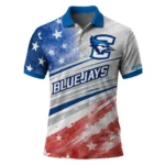 Creighton Bluejays Polo Shirt Custom Star Stripes Red Blue Best Selling