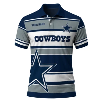 Dallas Cowboys Polo Shirt Custom Horizontal Blocks Blue Best Selling