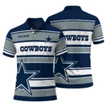 Dallas Cowboys Polo Shirt Custom Horizontal Blocks Blue Best Selling