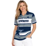 Dallas Cowboys Polo Shirt Custom Horizontal Blocks Blue Best Selling