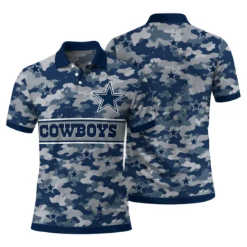 Dallas Cowboys Polo Shirt Customized Camo Band Blue Fashion Forward