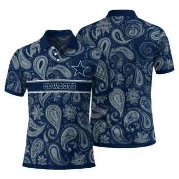 Dallas Cowboys Polo Shirt Customized Paisley Band Blue Fashion Forward