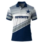Dallas Cowboys Polo Shirt Customized Slanted Stripes Blue White Best Selling
