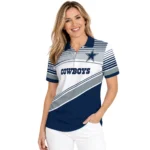 Dallas Cowboys Polo Shirt Customized Slanted Stripes Blue White Best Selling