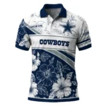 Dallas Cowboys Polo Shirt Personalized Floral Angles Blue White Best Selling