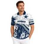 Dallas Cowboys Polo Shirt Personalized Floral Angles Blue White Best Selling