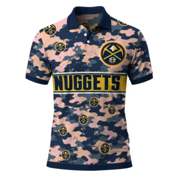Denver Nuggets Polo Shirt - Custom Camo Band Blue