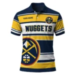 Denver Nuggets Polo Shirt - Custom Horizontal Blocks Blue