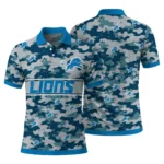 Detroit Lions Polo Shirt Custom Camo Band Blue Best Selling