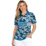 Detroit Lions Polo Shirt Custom Camo Band Blue Best Selling