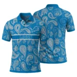 Detroit Lions Polo Shirt Custom Paisley Band Blue Best Selling