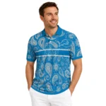 Detroit Lions Polo Shirt Custom Paisley Band Blue Best Selling