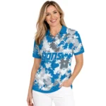 Detroit Lions Polo Shirt Custom Pixel Camo Blue Best Selling