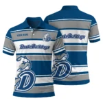 Drake Bulldogs Polo Shirt Custom Horizontal Blocks Blue Best Selling