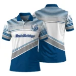 Drake Bulldogs Polo Shirt Custom Slanted Stripes Blue White Best Selling