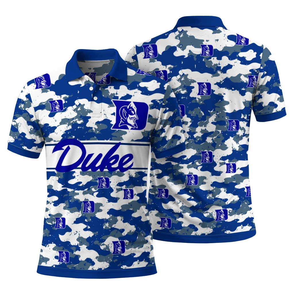Duke Blue Devils Polo Shirt Personalized Camo Band Blue Fashion Forward Duke Blue Devils Polo Shirt Personalized Camo Band Blue Fashion Forward