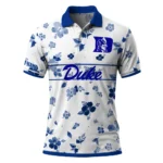 Duke Blue Devils Polo Shirt Personalized Floral Pinstripe Blue White Best Selling