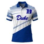 Duke Blue Devils Polo Shirt Personalized Slanted Stripes Blue White Best Selling