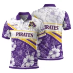 East Carolina Pirates Polo Shirt Customized Floral Angles Purple White Best Selling