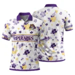 East Carolina Pirates Polo Shirt Customized Floral Pinstripe Purple White Best Selling