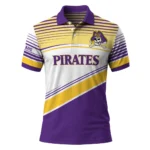 East Carolina Pirates Polo Shirt Customized Slanted Stripes Purple White Best Selling