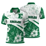 Eastern Michigan Eagles Polo Shirt Customized Floral Angles Green White Best Selling