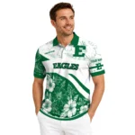 Eastern Michigan Eagles Polo Shirt Customized Floral Angles Green White Best Selling