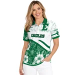 Eastern Michigan Eagles Polo Shirt Customized Floral Angles Green White Best Selling