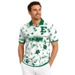 Eastern Michigan Eagles Polo Shirt Customized Floral Pinstripe Green White Best Selling