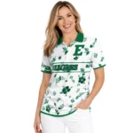 Eastern Michigan Eagles Polo Shirt Customized Floral Pinstripe Green White Best Selling