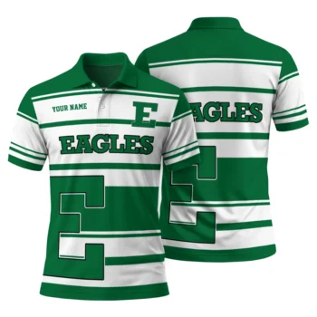 Eastern Michigan Eagles Polo Shirt Customized Horizontal Blocks Green Fashion Forward