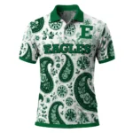 Eastern Michigan Eagles Polo Shirt Customized Paisley Florals Green White Best Selling