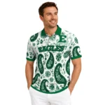 Eastern Michigan Eagles Polo Shirt Customized Paisley Florals Green White Best Selling