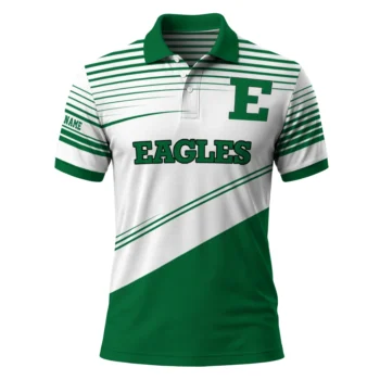 Eastern Michigan Eagles Polo Shirt Customized Slanted Stripes Green White Best Selling