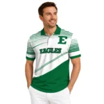 Eastern Michigan Eagles Polo Shirt Customized Slanted Stripes Green White Best Selling