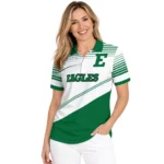 Eastern Michigan Eagles Polo Shirt Customized Slanted Stripes Green White Best Selling