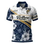 Fiu Panthers Polo Shirt Personalized Floral Angles Blue White Best Selling