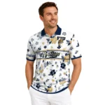 Fiu Panthers Polo Shirt Personalized Floral Pinstripe Blue White Best Selling