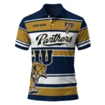 Fiu Panthers Polo Shirt Personalized Horizontal Blocks Blue Best Selling