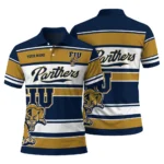Fiu Panthers Polo Shirt Personalized Horizontal Blocks Blue Best Selling