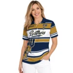 Fiu Panthers Polo Shirt Personalized Horizontal Blocks Blue Best Selling