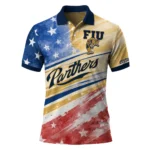 Fiu Panthers Polo Shirt Personalized Star Stripes Red Blue Best Selling