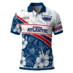 Florida Atlantic Owls Polo Shirt Customized Floral Angles Blue White Best Selling